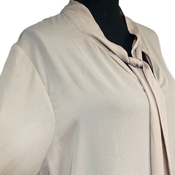 Collective Concepts Blush Tie Neckline Balloon Sleeve Top - Picture 2 of 7